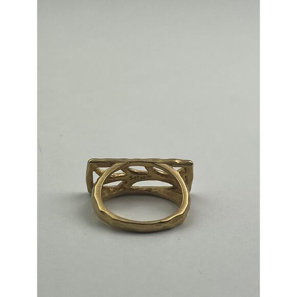 Satya Textured Gold Tone Tree Branch Ring Size 7 - Picture 5 of 10